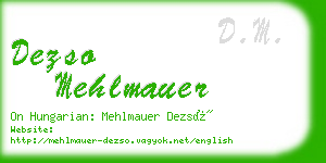 dezso mehlmauer business card